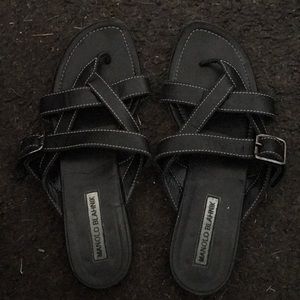 Manolo blahnik open toe flats